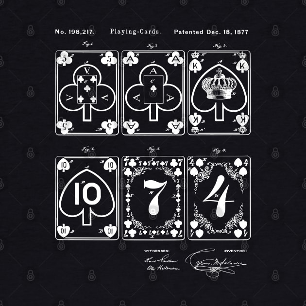 Patent Blueprint 1877 Playing Cards by MadebyDesign